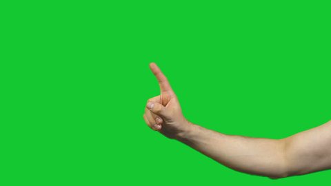 Male taboo gesture on green background