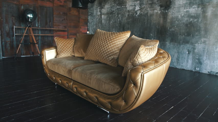 Elegant Saturated Glossy Gold Leather Stock Footage Video 100