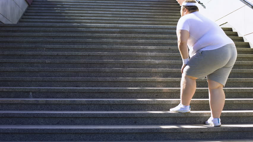 Obese Person Walking