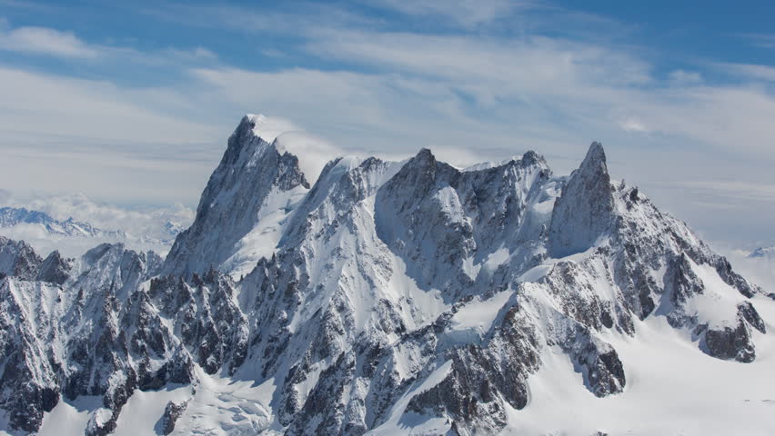 Mount Everest Epic Aerial Wide Shot Panoramic View Of Snowcapped Cold ...