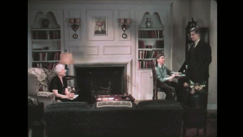 1930s Family Sits In Living Stock Footage Video 100