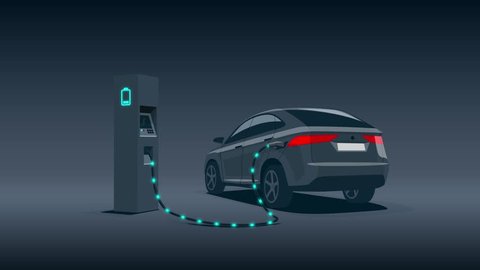 Electric Car Charging Charger Station During Stock Footage Video (100%  Royalty-free) 1015681567 | Shutterstock