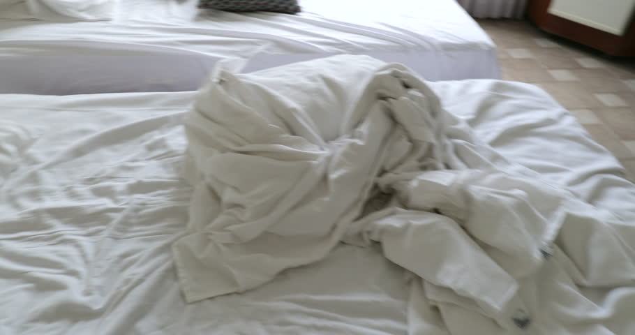 Messy Hotel Bed Sheets Stock Footage Video 100 Royalty Free Messy Hotel Bed Sheets