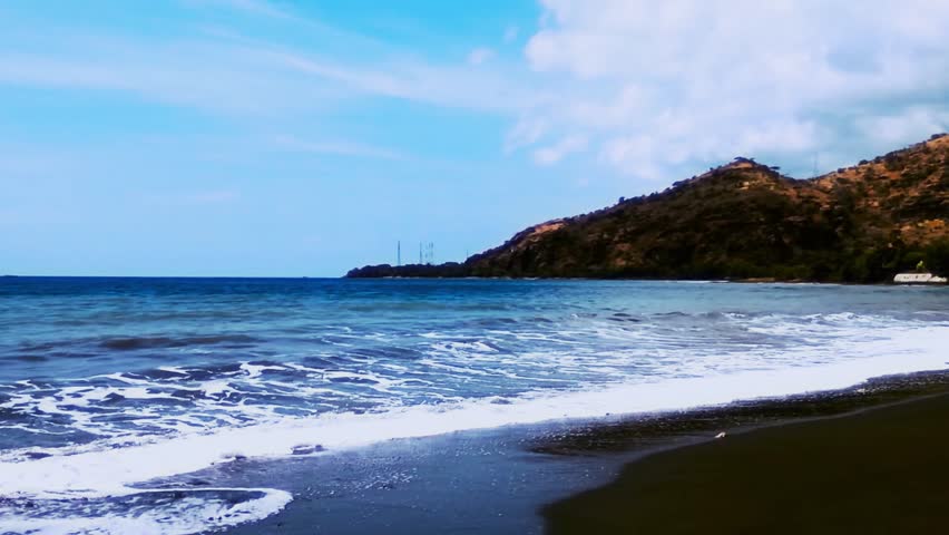 Horizontal Pemuteran Beach  Panorama with Stock Footage 