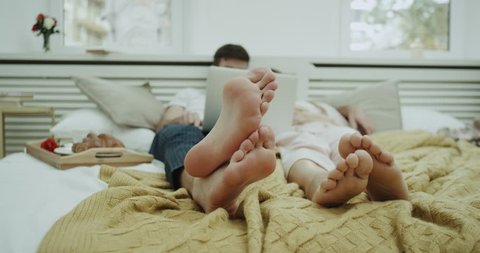 Cozy Bedroom Couple After A Stock Footage Video 100