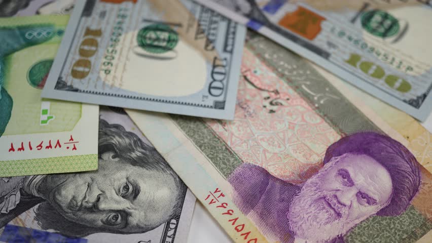 Iranian Rial And Dollars On Stock Footage Video 100 Royalty Free Iranian Rial And Dollars On Rotating Table Portrait Money 4k
