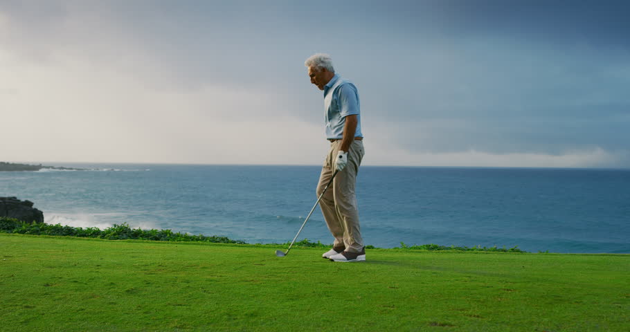 Handsome Older Golfer Placing Golf Stock Footage Video 100 Royalty Free 1023661627 Shutterstock