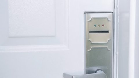 Open The Door With Card Stock Footage Video 100 Royalty Free