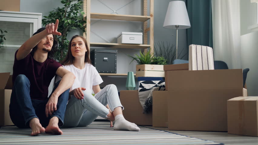 Young Beautiful Couple Is Talking Stock Footage Video