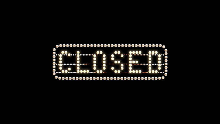 Closed Text Sign Seamless Loop Stock Footage Video 100 Royalty