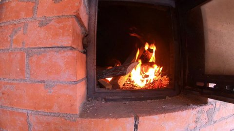 Domestic Home Wood Burning Stove Stock Footage Video 100 Royalty