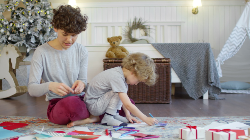 Woman And Child Drawing Together Free Stock Video Footage Download