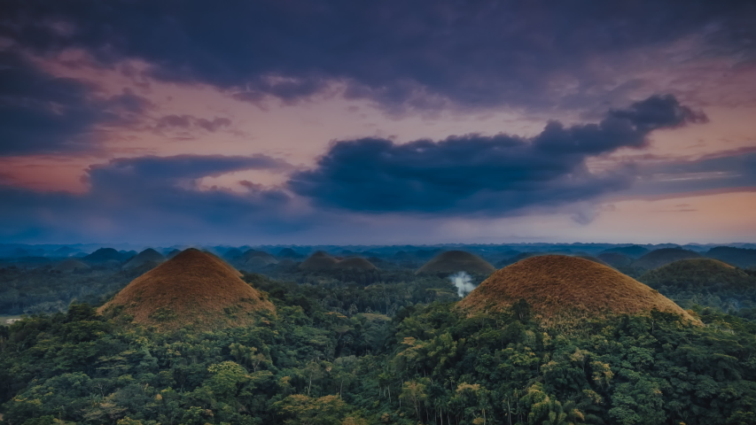 Mountain landscape under purple sky image - Free stock photo - Public ...