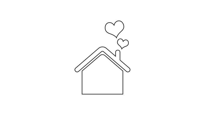 Black House With Heart Shape Stockvideos Filmmaterial 100