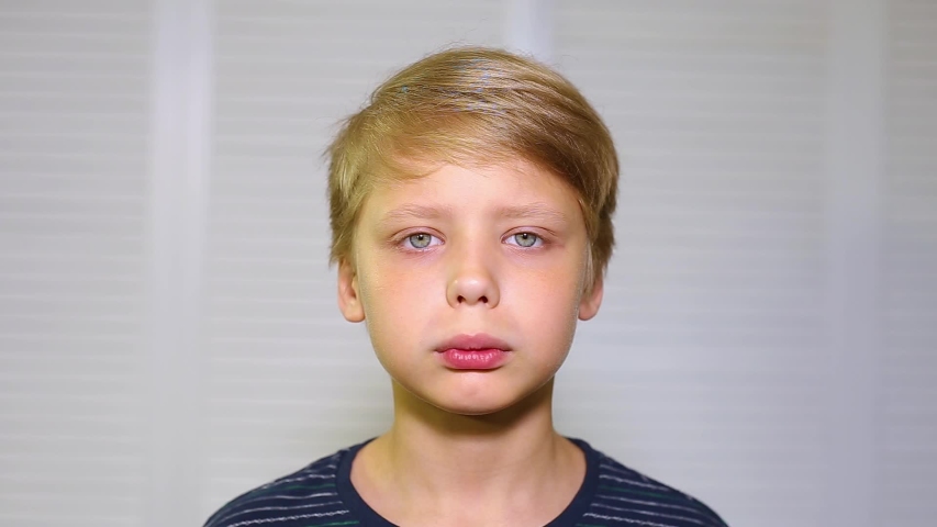 Closeup Portrait Of Cute Sad Stockvideos Filmmaterial 100