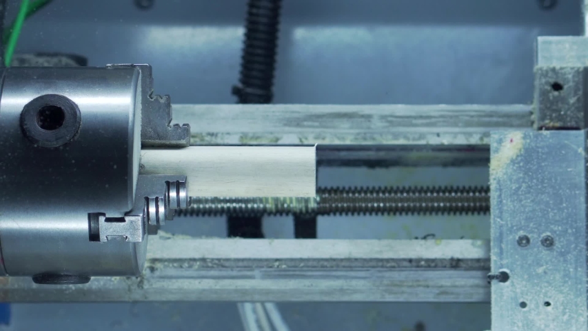 Desktop Cnc Lathe Cutting Chess Stock Footage 100 Royalty Desktop Cnc Lathe Cutting Chess Stock