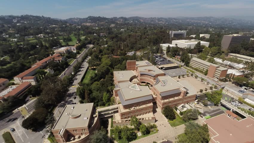 Aerial .Flying Over The University Of California, Los Angeles, Beverly ...