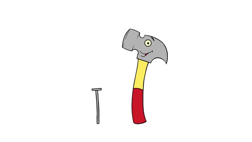 Hammer and Nail. Animation Stock Footage Video (100% Royalty,free) 10620587