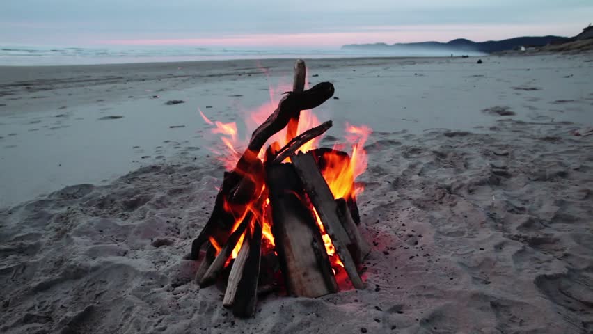 burning beach