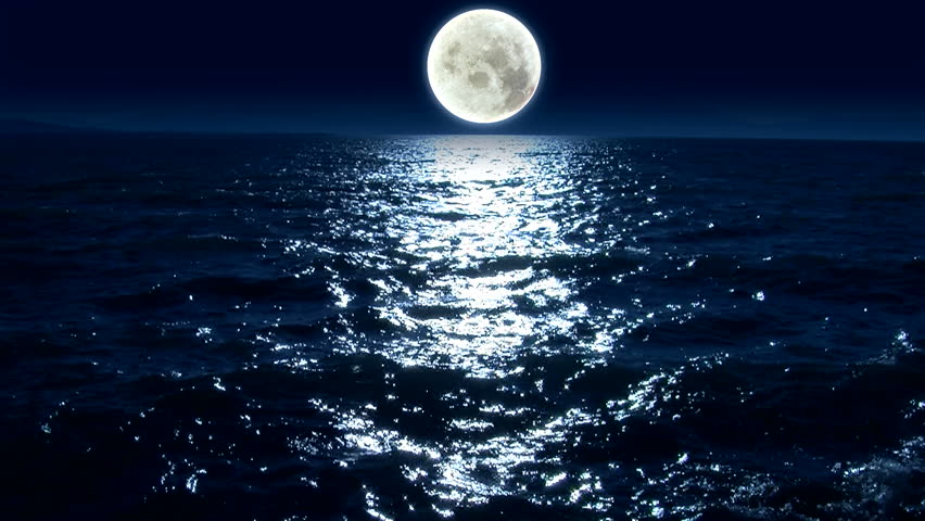 Night Moon And Moonbeam In Sea Stock Footage Video 3753800 | Shutterstock