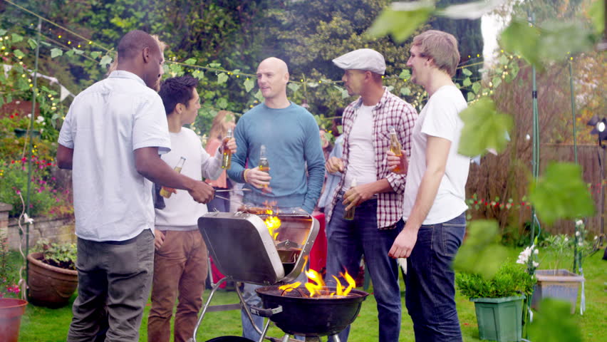 4K Happy Group Of Friends Having Fun At Outdoor Bbq. Shot On RED Epic ...