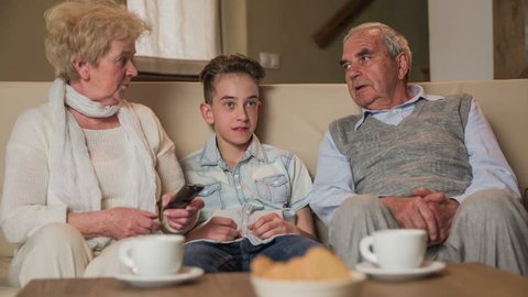 Young Grandson Watching Television with Stock Footage Video (100%  Royalty-free) 11954867 | Shutterstock