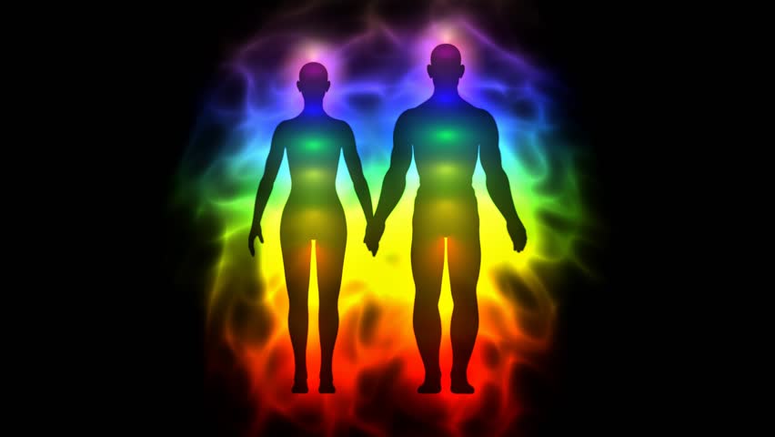 Human Energy Body (aura) With Chakras - Woman Stock Footage Video ...