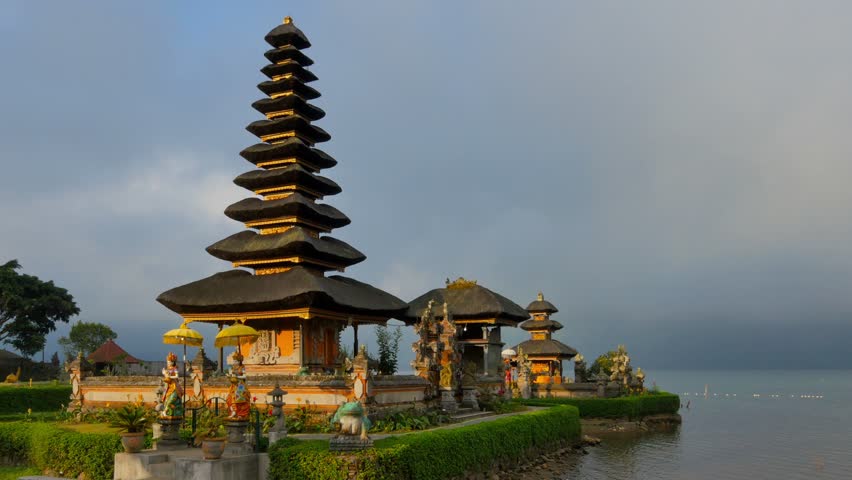 Balinese Water Temple Pura Ulun Stock Footage Video 100 Royalty