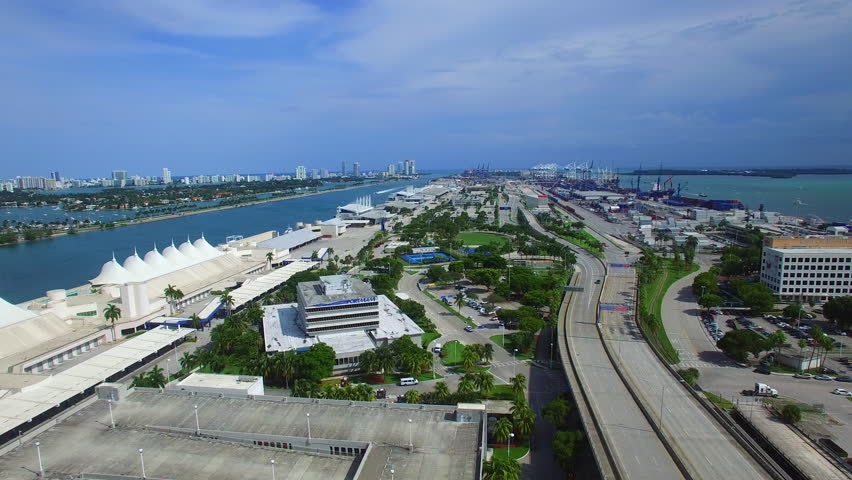 2 7k Aerial Video Of West Palm Beach Fl Usa Stock Footage Miami October 15 2017 Aerial Drone Footage Port Located At Downtown