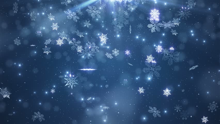 Beautiful Falling Snowflakes - Blue Winter Background. Stock Footage ...