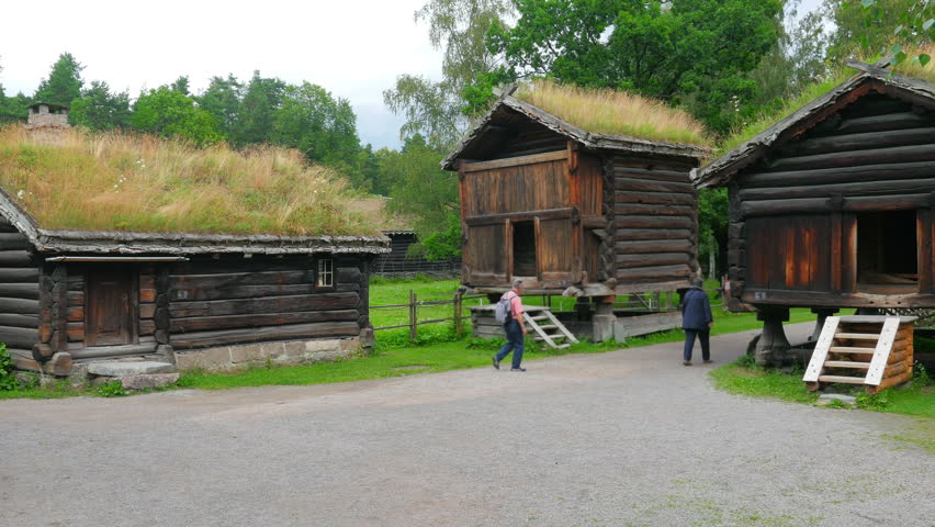 Stock video of farm with beautiful norwegian village green | 13916027 ...