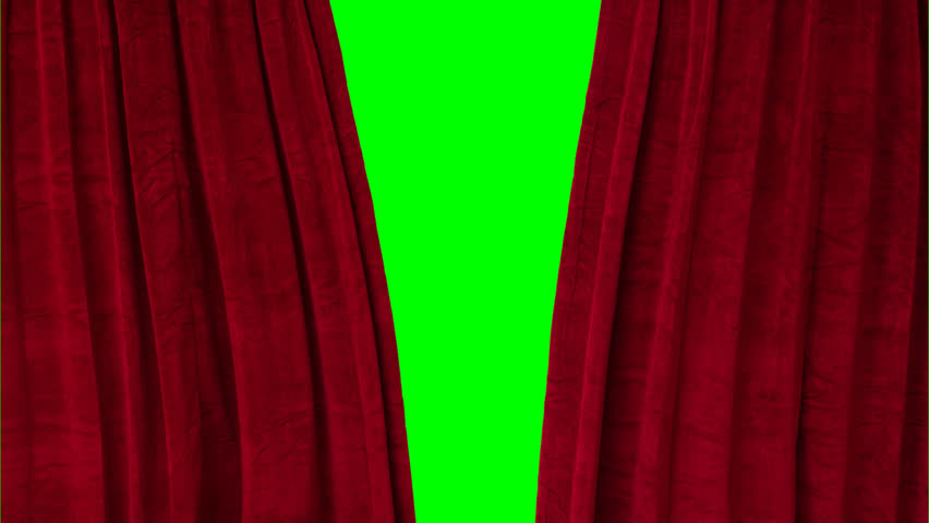 Red Velvet Theatrical Curtain Opening Stock Footage Video 100