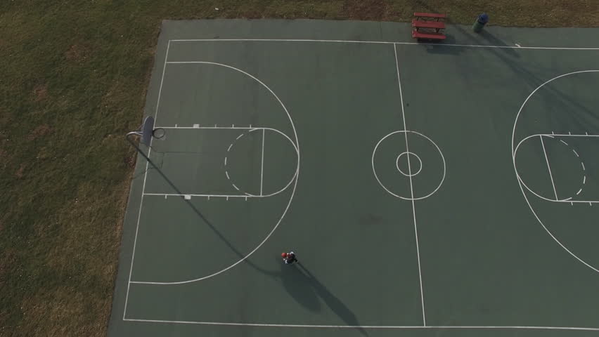 Boys Playing Basketball Birds Eye View Stock Footage Video 32394088