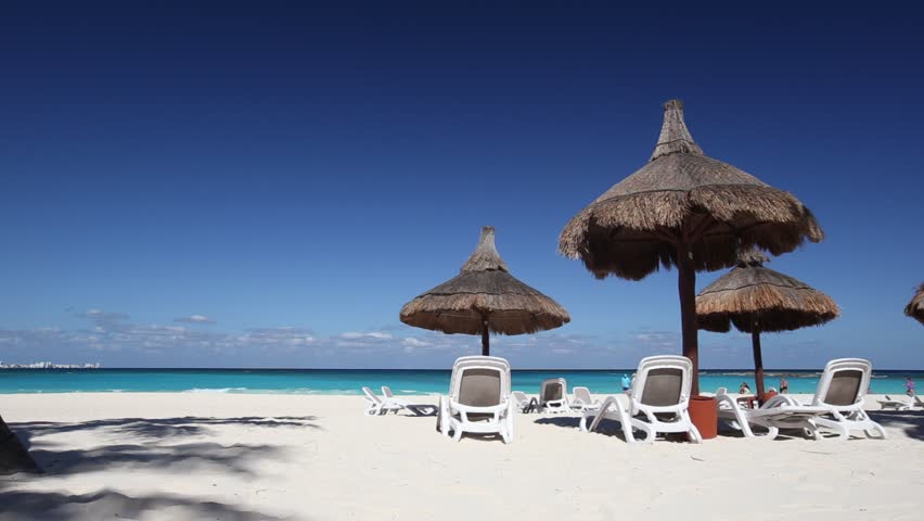 Beach Chairs And Gr Umbrellas Stock Footage Video 100 Beach Chairs And Gr Umbrellas On A Stunning Tourist Resort