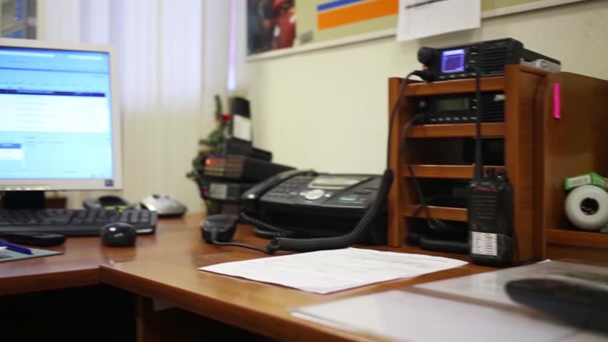 Work Desk With Computer Phone Stock Footage 100 Royalty Free 14824207 Shutterstock
