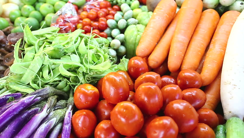  Fruits and Vegetables at a Stock Footage Video 100 