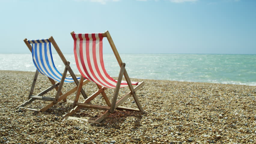 deck chairs on a beach