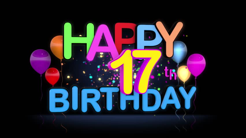 Happy 17th Birthday Title Seamless Stock Footage Video