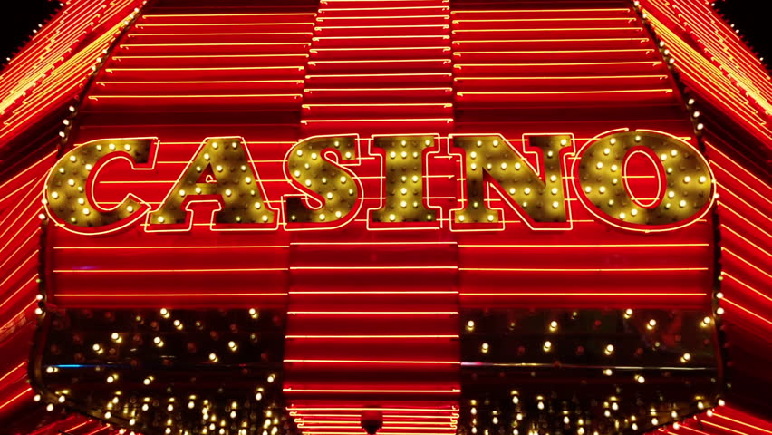 LAS VEGAS, NV - CIRCA 2014: Flashing Casino Sign And Neon ...