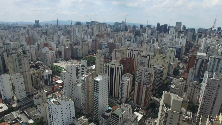 Sao Paulo, Brazil, August, 2017. Aerial View On Paulista Avenue, In Sao ...