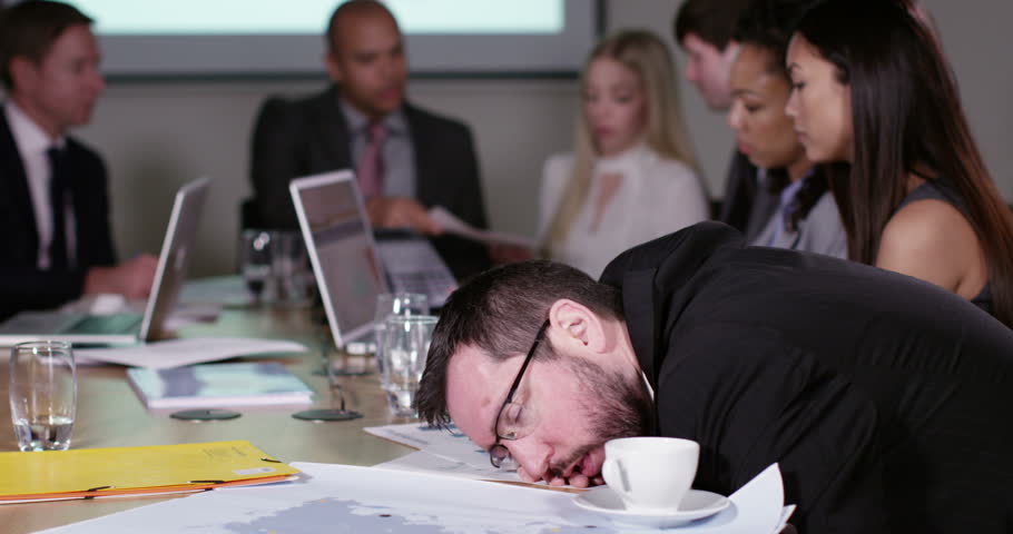 Image result for man sleeping in meeting