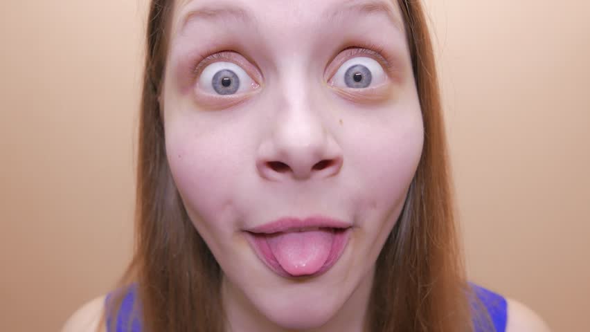 Teen Girl Having Fun And Taking Selfies With Funny Faces 4k Uhd Stock