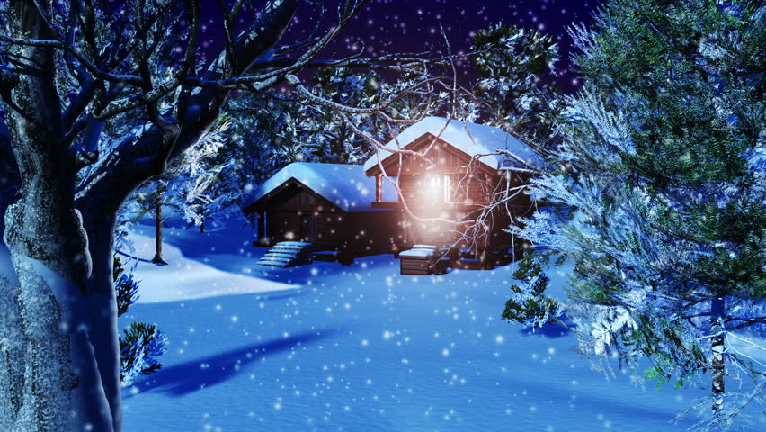Christmas Snow Globe Snowflake With Snowfall On Blue Background Stock ...