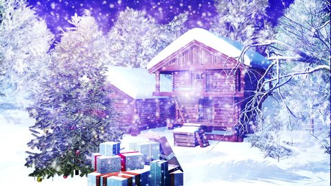 Christmas Snowy Scene 3d Animation Stock Footage Video 100