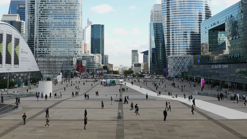 Stock video of people at la defense plaza | 16430527 | Shutterstock