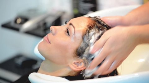 Closeup Male Hairdresser Washing Hair Woman Stock Footage Video (100%  Royalty-free) 16455037 | Shutterstock