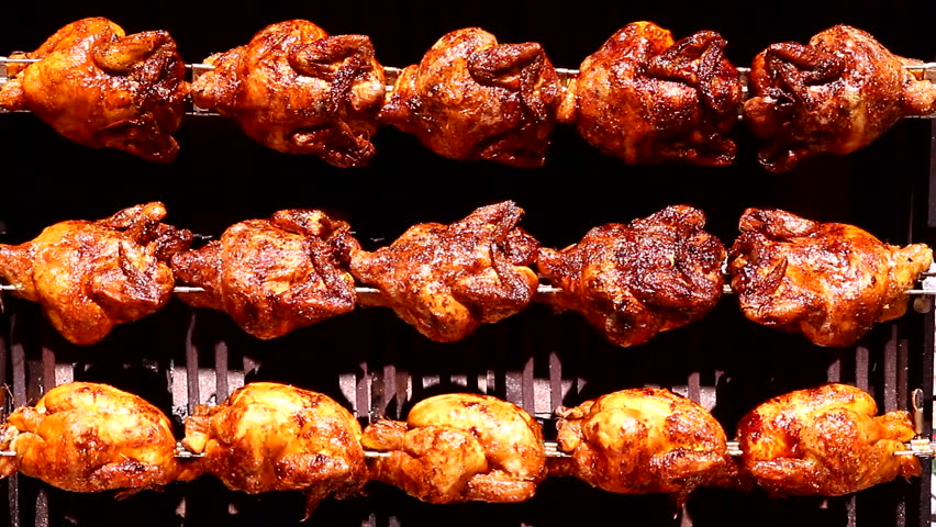 Rotisserie Chicken Grill Rotating Stock Footage Video (100 