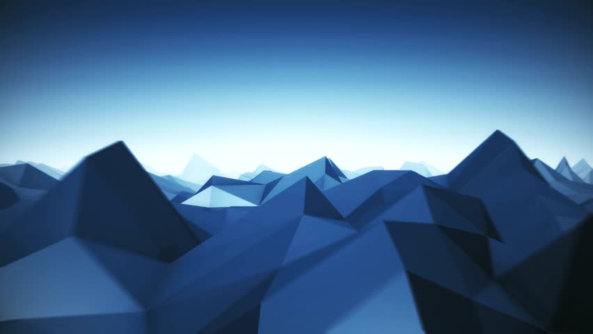 Abstract Low Poly Mountain Landscapes Stock Footage Video (100% Royalty