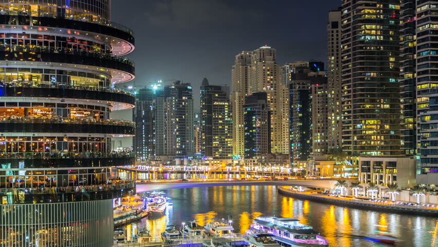 Vew Of Dubai Marina Embankment Stock Footage Video 100