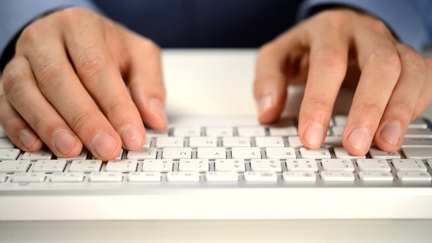 Slow Fingers Typing On A Keyboard / HD Stock Footage Of Man's Hands On ...